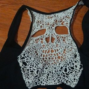 Skull bra tank crop top